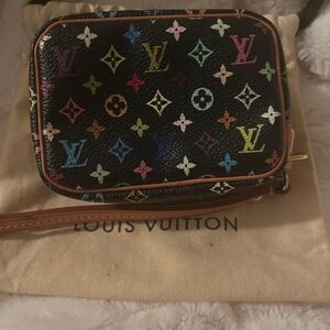 Louis Vuitton Black Multicolor Monogram WAPITY Wristlet